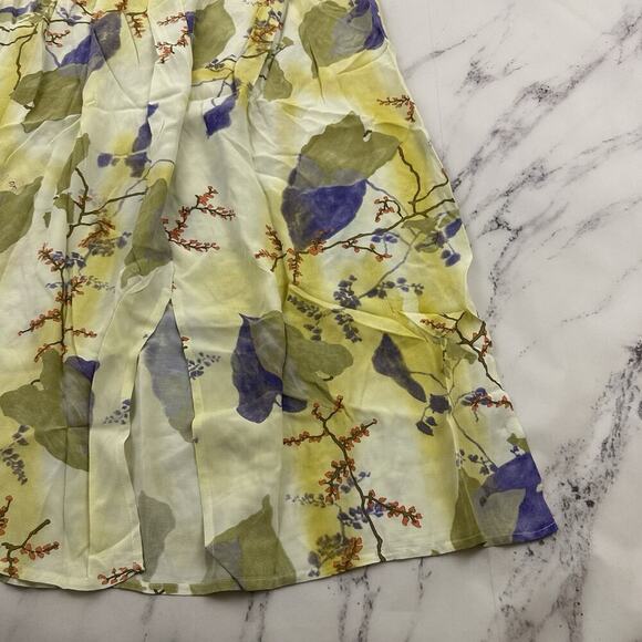 We Be Bop Womens Vintage Y2k Midi Skirt Plus Size 0x New Yellow Purple Butterfly - Picture 9 of 10